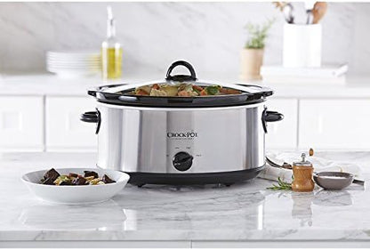 7 Quart Oval Manual Slow Cooker – Stainless Steel - Curated Catalog A8