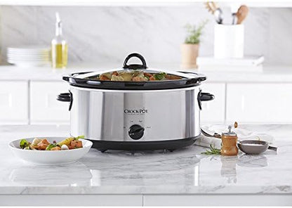 7 Quart Oval Manual Slow Cooker – Stainless Steel - Curated Catalog A8