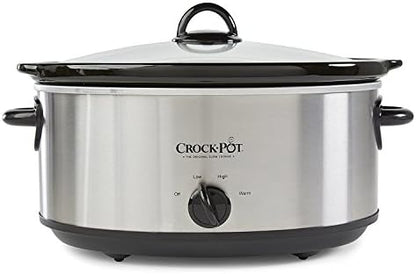 7 Quart Oval Manual Slow Cooker – Stainless Steel - Curated Catalog A8