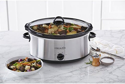 7 Quart Oval Manual Slow Cooker – Stainless Steel - Curated Catalog A8