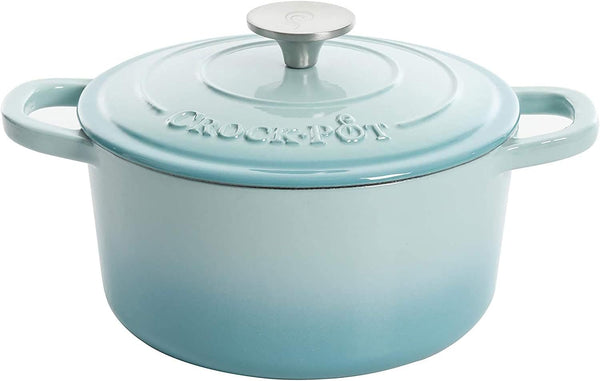 3 Quart Enameled Cast Iron Dutch Oven – Aqua - Curated Catalog Q0