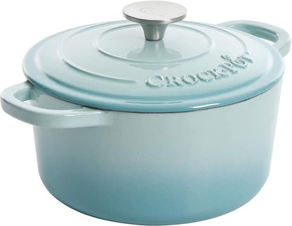 3 Quart Enameled Cast Iron Dutch Oven – Aqua - Curated Catalog Q0